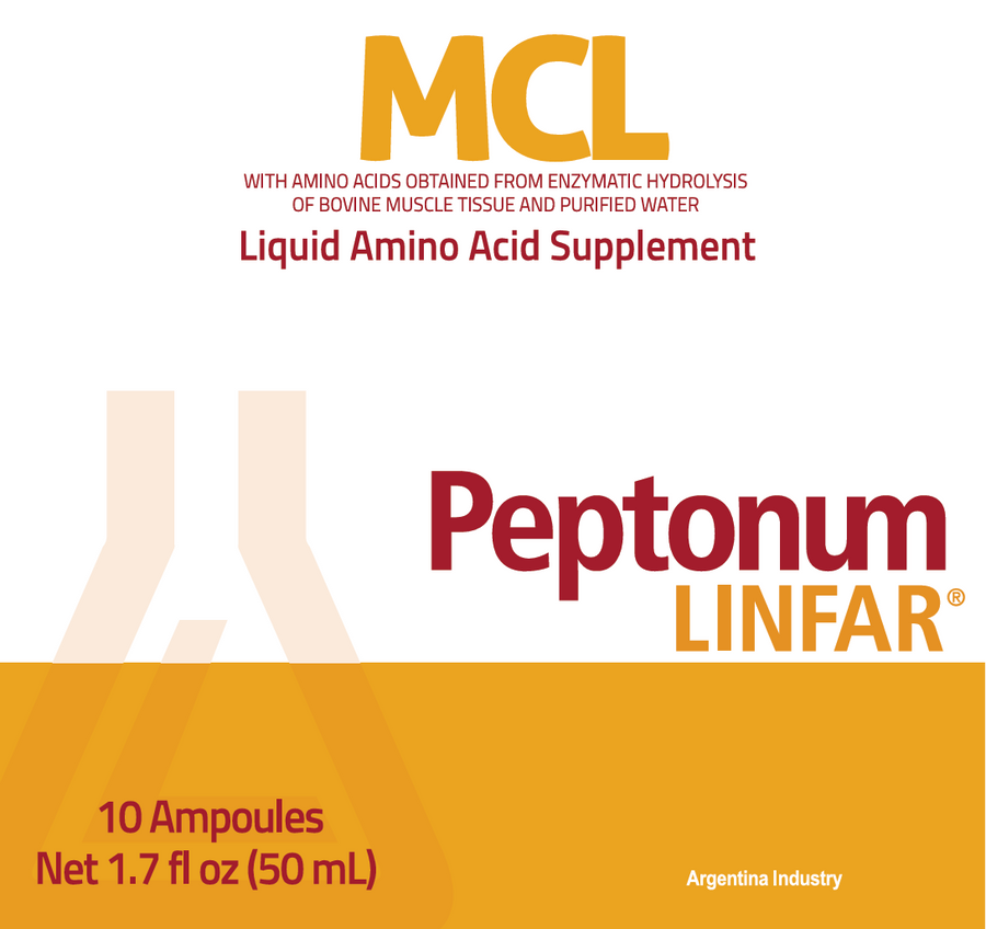 Peptonum Linfar MCL – Muscle | Liquid Amino Acid Supplement, 10 Ampoules (50 mL)