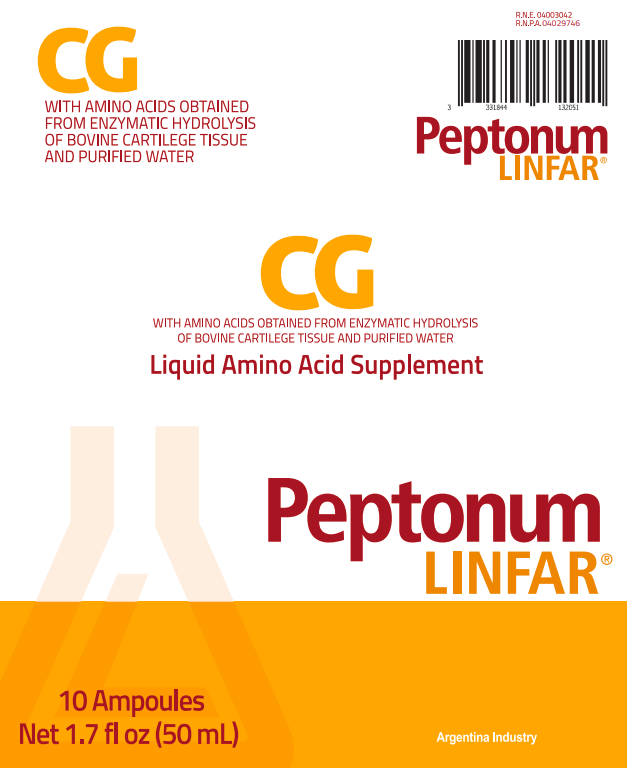 Peptonum Linfar CG – Cartilage | Liquid Amino Acid Supplement, 10 Ampoules (50 mL)