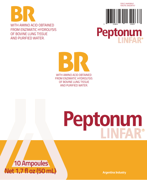 Peptonum Linfar BR – Broncho-pulmonary | Liquid Amino Acid Supplement, 10 Ampoules (50 mL)
