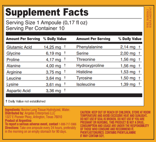 Peptonum Linfar BR – Broncho-pulmonary | Liquid Amino Acid Supplement, 10 Ampoules (50 mL)