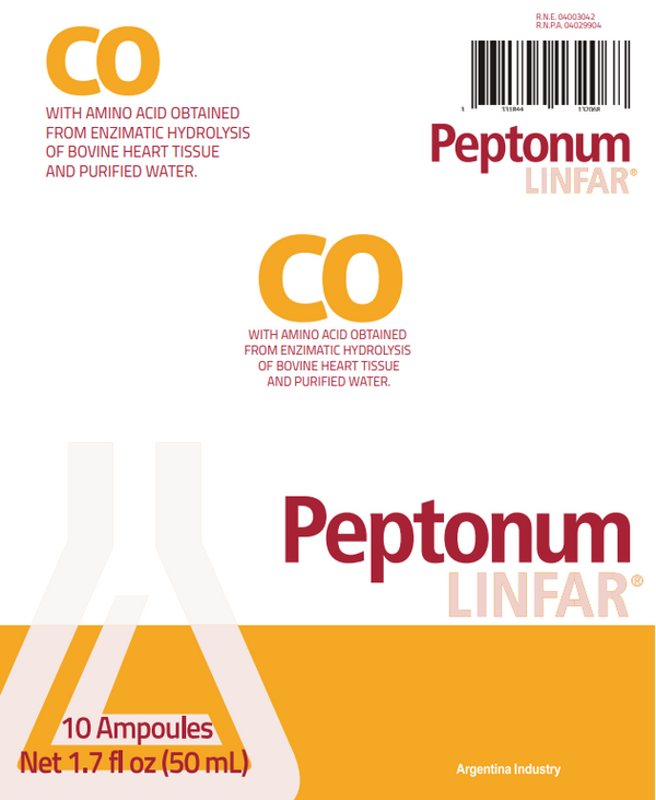 Peptonum Linfar CO – Cardiac | Liquid Amino Acid Supplement, 10 Ampoules (50 mL)