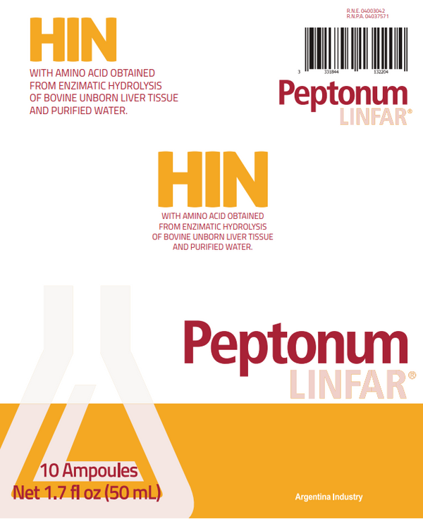 Peptonum Linfar HIN – Hepatic Unborn | Liquid Amino Acid Supplement, 10 Ampoules (50 mL)