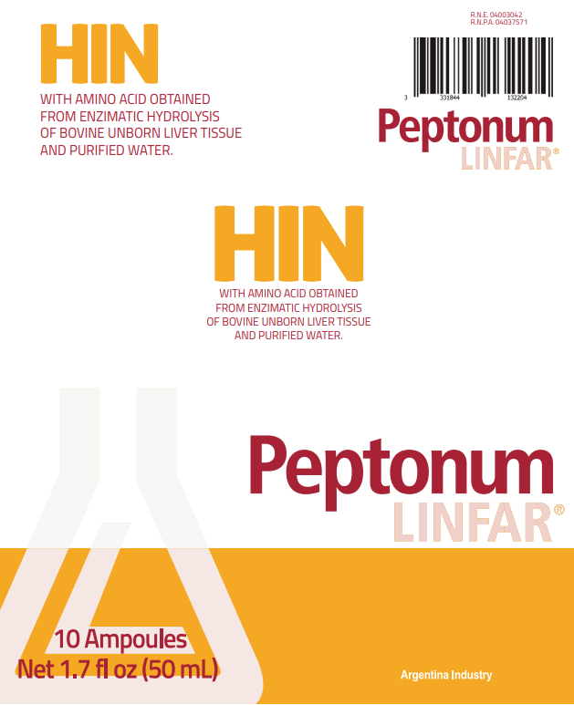 Peptonum Linfar HIN – Hepatic Unborn | Liquid Amino Acid Supplement, 10 Ampoules (50 mL)