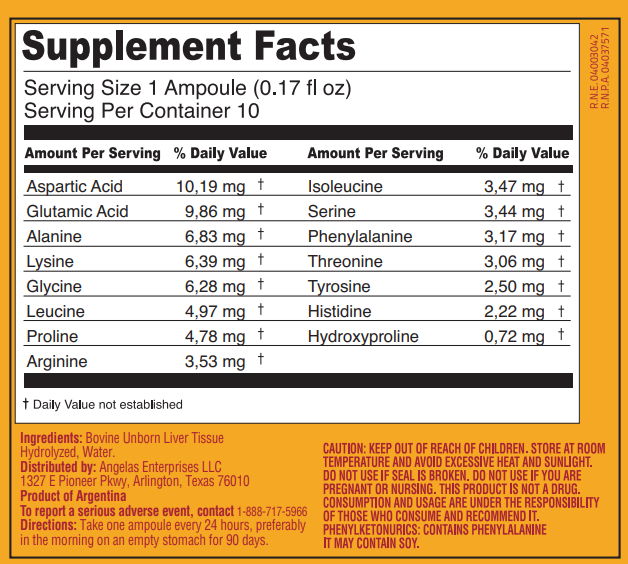Peptonum Linfar HIN – Hepatic Unborn | Liquid Amino Acid Supplement, 10 Ampoules (50 mL)