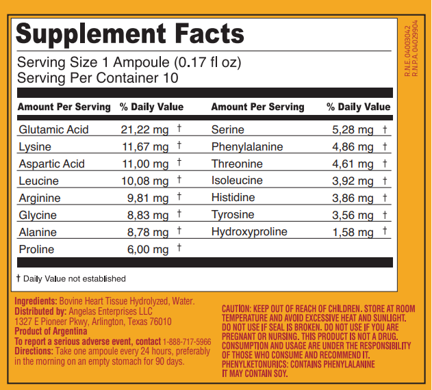 Peptonum Linfar CO – Cardiac | Liquid Amino Acid Supplement, 10 Ampoules (50 mL)