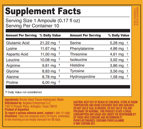 Peptonum Linfar CO – Cardiac | Liquid Amino Acid Supplement, 10 Ampoules (50 mL)